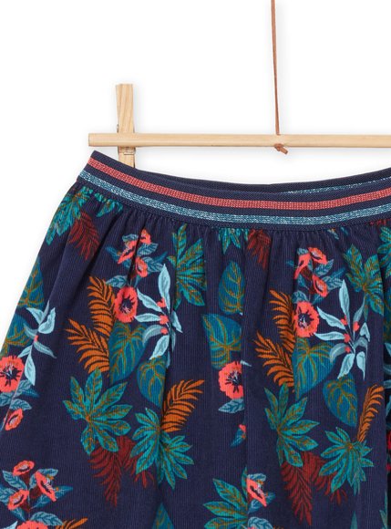 Παιδική Φούστα για Κορίτσια Διπλής Όψης Navy Blue Floral