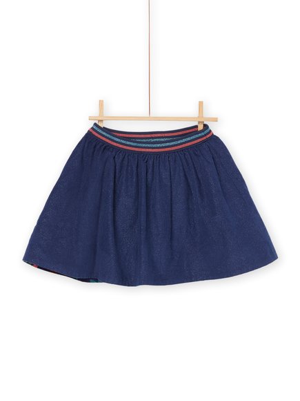 Παιδική Φούστα για Κορίτσια Διπλής Όψης Navy Blue Floral