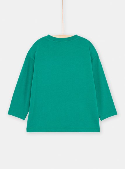 Παιδική Μακρυμάνικη Μπλούζα για Αγόρια Neon Peacock Green Dino