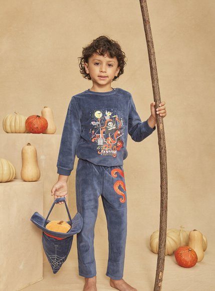Παιδικές Μακρυμάνικες Πιτζάμες Halloween για Αγόρια Sergent Major Blue Pirate