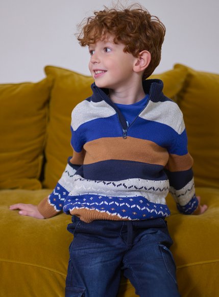 Παιδικό Μακρυμάνικο Πουλόβερ για Αγόρια Multicolour Stripes