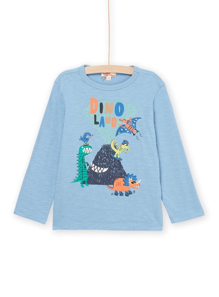 Παιδική Μακρυμάνικη Μπλούζα για Αγόρια Light Blue Dinoland - ΜΠΛΕ