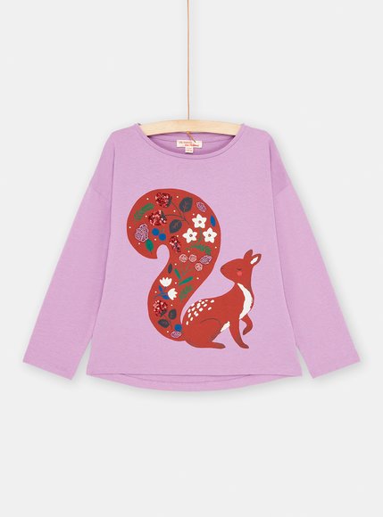 Παιδική Μακρυμάνικη Μπλούζα για Κορίτσια Lilac Squirrel