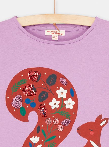 Παιδική Μακρυμάνικη Μπλούζα για Κορίτσια Lilac Squirrel