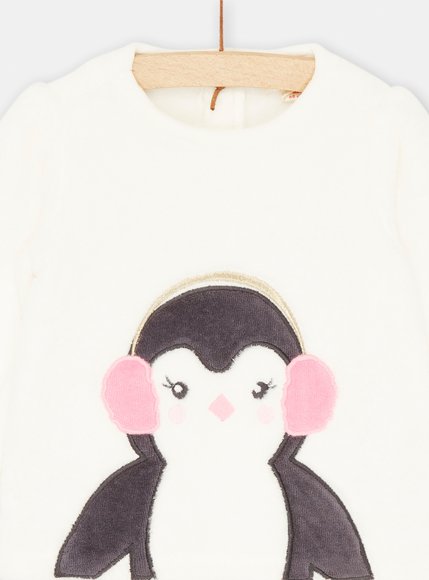 Βρεφικό Μακρυμάνικο Σετ για Κορίτσια White/Pink Pinguin
