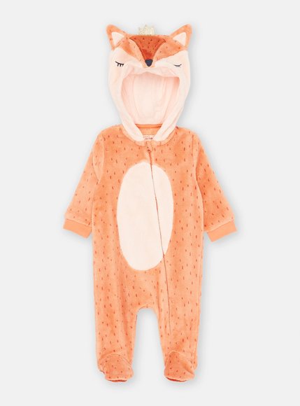 Βρεφική Ολόσωμη Πιτζάμα για Κορίτσια Orange Foxy