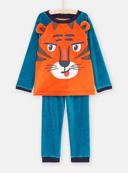 Παιδικές Μακρυμάνικες Πιτζάμες για Αγόρια Blue Tiger