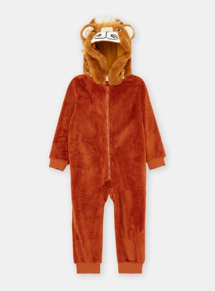 Παιδική Ολόσωμη Πιτζάμα για Αγόρια Brown Lion - ΚΑΦΕ φωτογραφία