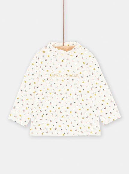 Παιδική Μακρυμάνικη Μπλούζα για Κορίτσια White Floral - ΛΕΥΚΟ