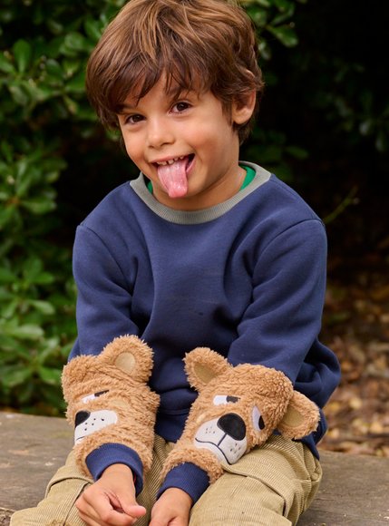 Παιδικό Μακρυμάνικο Πουλόβερ για Αγόρια Navy Blue Teddy Bear