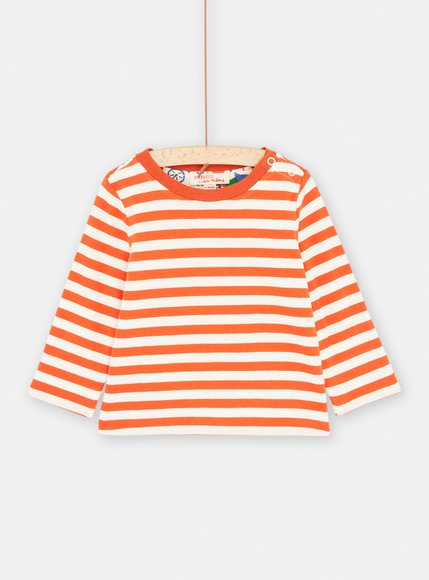 Βρεφική Μακρυμάνικη Μπλούζα για Αγόρια Διπλής Όψης Orange Foxy - ΛΕΥΚΟ