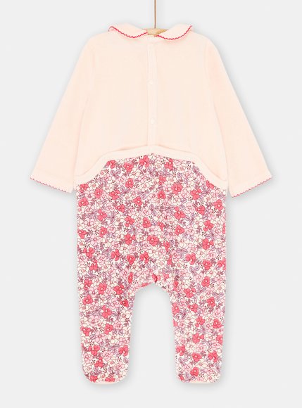 Βρεφικό Μακρυμάνικο Φορμάκι για Κορίτσια Pink Flowers