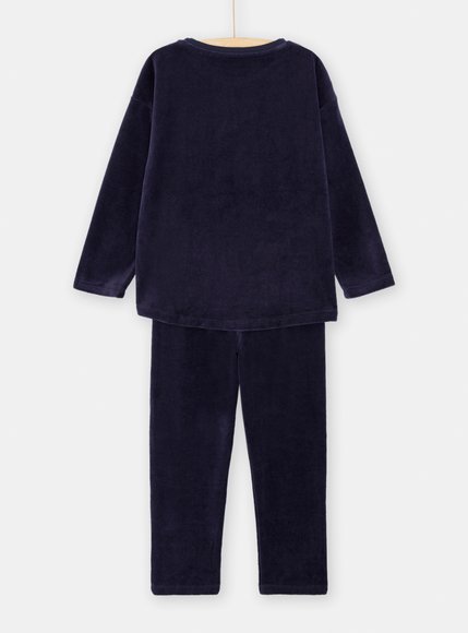 Παιδικές Μακρυμάνικες Πιτζάμες για Κορίτσια Blue Velour Elf