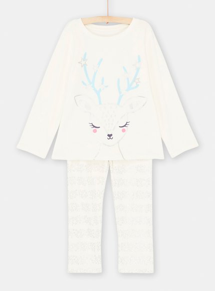 Παιδικές Μακρυμάνικες Πιτζάμες για Κορίτσια White Deer