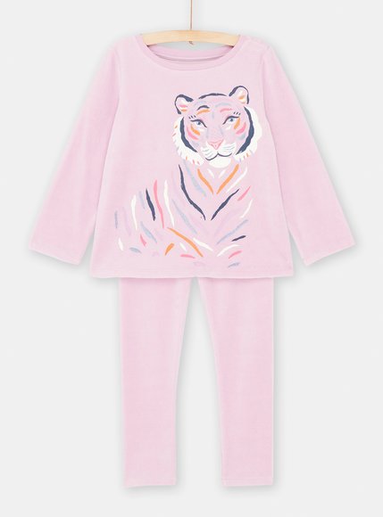 Παιδικές Μακρυμάνικες Πιτζάμες για Κορίτσια Pink Velvet Lion