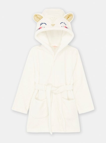 Παιδική Ρόμπα για Κορίτσια White Kitty