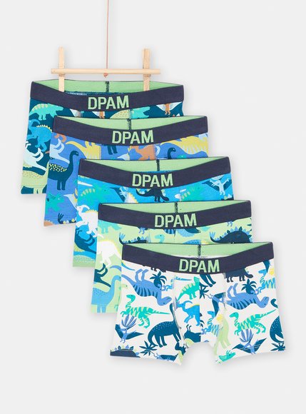 Παιδικά Εσώρουχα για Αγόρια Blue Multicolour Dino 5 τμχ – ΜΠΛΕ
