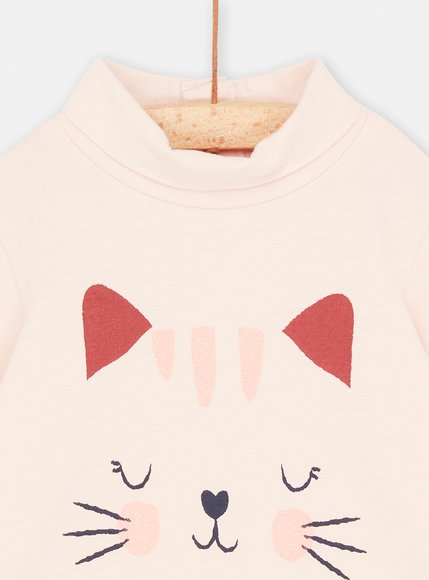 Βρεφική Μακρυμάνικη Μπλούζα για Κορίτσια Light Pink Kitty