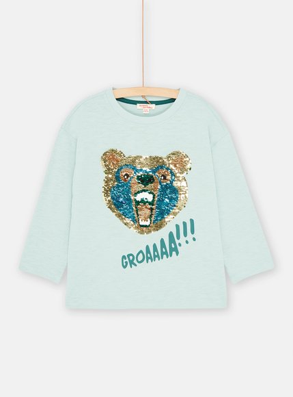 Παιδική Μακρυμάνικη Μπλούζα για Αγόρια Light Blue Bear