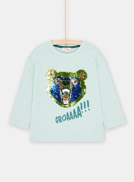 Παιδική Μακρυμάνικη Μπλούζα για Αγόρια Light Blue Bear