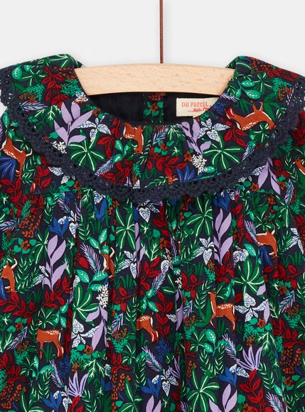 Βρεφικό Μακρυμάνικο Φόρεμα για Κορίτσια Blue Floral