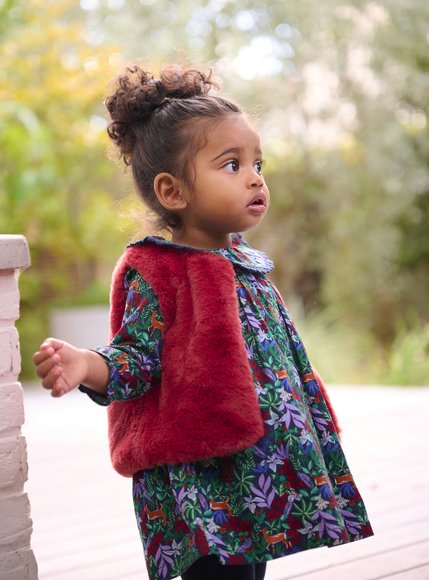 Βρεφικό Μακρυμάνικο Φόρεμα για Κορίτσια Blue Floral