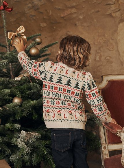 Παιδικό Χριστουγεννιάτικο Πουλόβερ Sergent Major Beige