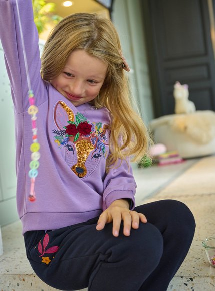 Παιδικό Μακρυμάνικο Φούτερ για Κορίτσια Lilac Deer