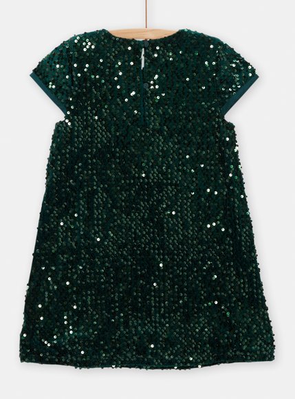 Παιδικό Φόρεμα για Κορίτσια Green Sequin
