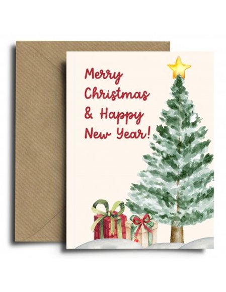 HMHB Χριστουγεννιάτικη Ευχετήρια Κάρτα Merry Christmas & A Happy New Year - ΠΟΛΥΧΡΩΜΟ