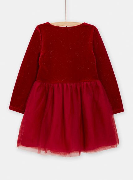 Βρεφικό Μακρυμάνικο Φόρεμα για Κορίτσια Red Tulle Foxy