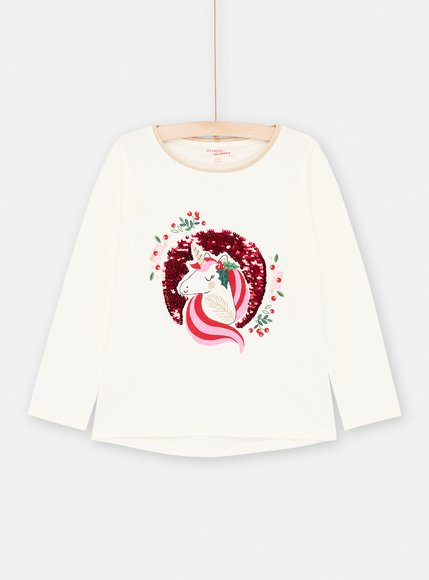 Παιδική Μακρυμάνικη Μπλούζα για Κορίτσια White Xmas Unicorn – ΛΕΥΚΟ