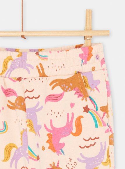 Παιδικό Παντελόνι Φόρμας για Κορίτσια Beige Unicorns