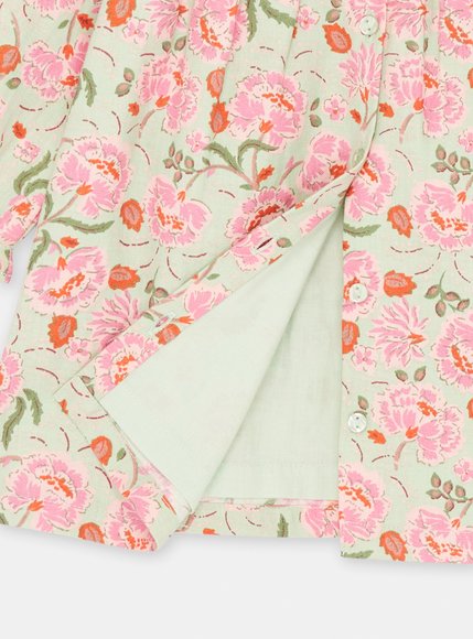 Βρεφικό Μακρυμάνικο Φόρεμα για Κορίτσια Φυστικί Λουλούδια