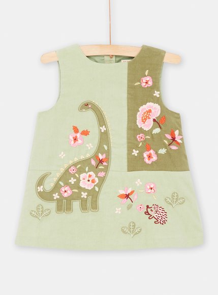 Βρεφικό Αμάνικο Φόρεμα για Κορίτσια Λαδί Turtle