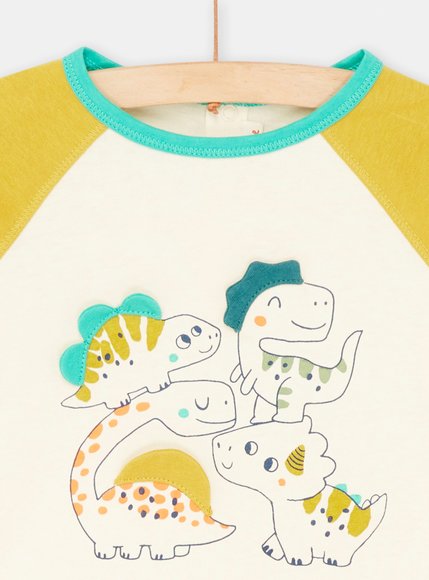 Βρεφική Μακρυμάνικη Μπλούζα για Αγόρια Yellow Dino Animation