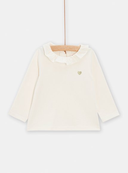 Βρεφική Μπλούζα για Κορίτσια Creme Heart - ΕΚΡΟΥ