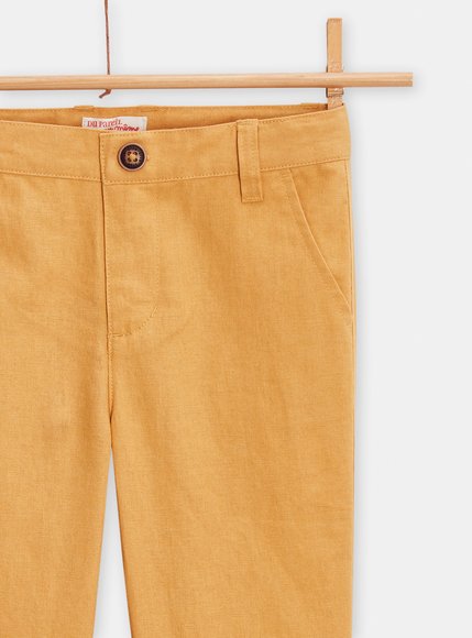 Παιδικό Παντελόνι για Αγόρια Mustard Linen