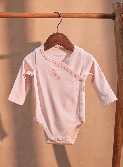 Σετ Βρεφικά Φορμάκια για Νεογέννητα Pink Birdie 2 τμχ
