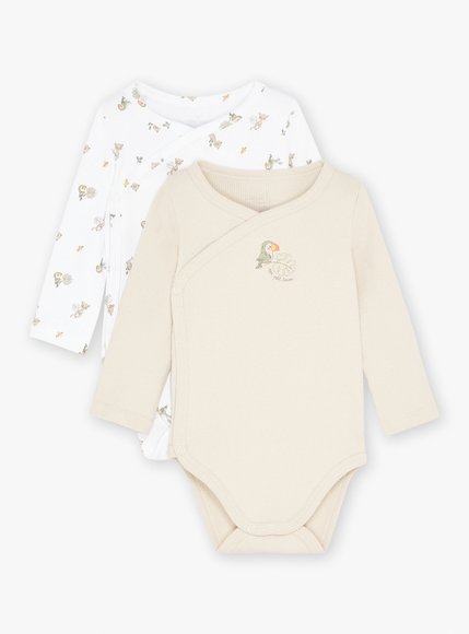 Σετ Βρεφικά Φορμάκια για Νεογέννητα Beige Birdie 2 τμχ