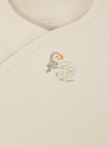 Σετ Βρεφικά Φορμάκια για Νεογέννητα Beige Birdie 2 τμχ