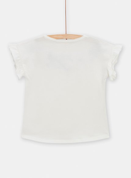 Παιδική Μπλούζα για Κορίτσια Flowers - ΕΚΡΟΥ φωτογραφία