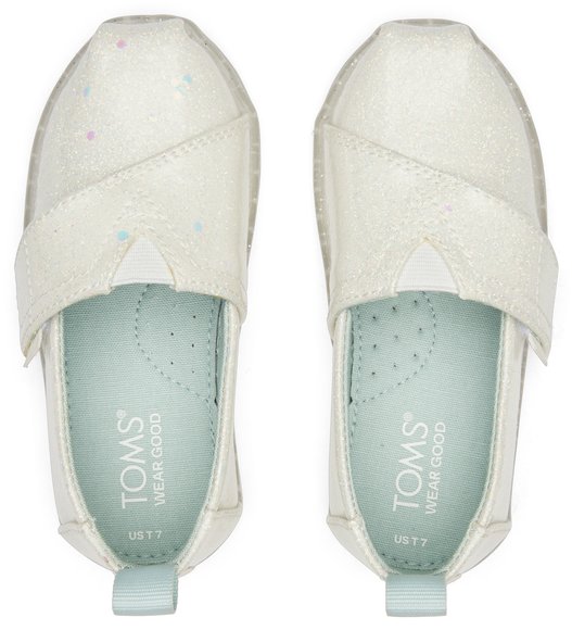 Παιδικά Παπούτσια Toms για Κορίτσια White Confetti Coated Glitter