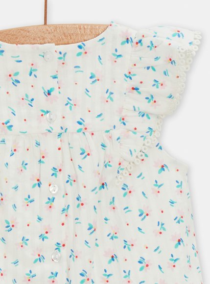 Βρεφικό Φόρεμα για Κορίτσια White Baby Flowers