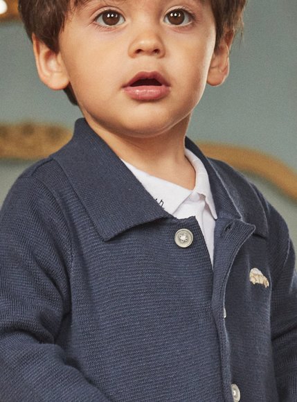 Βρεφική Ζακέτα για Αγόρια Navy Blue Car