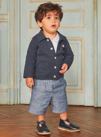 Βρεφική Ζακέτα για Αγόρια Navy Blue Car