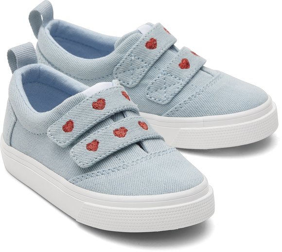 Βρεφικά Παπούτσια TOMS για Κορίτσια Denim Heart - ΜΠΛΕ φωτογραφία