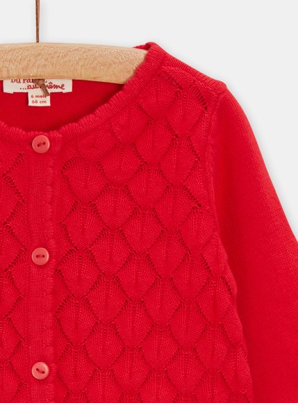 Βρεφική Ζακέτα για Κορίτσια Knitted Red