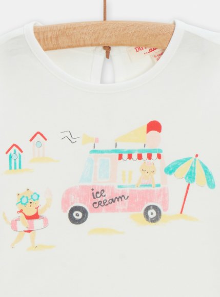 Βρεφική Μπλούζα για Κορίτσια Ice cream - ΕΚΡΟΥ φωτογραφία