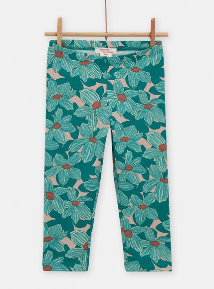 Παιδικό Κολάν για Κορίτσια Blue Green Flowers